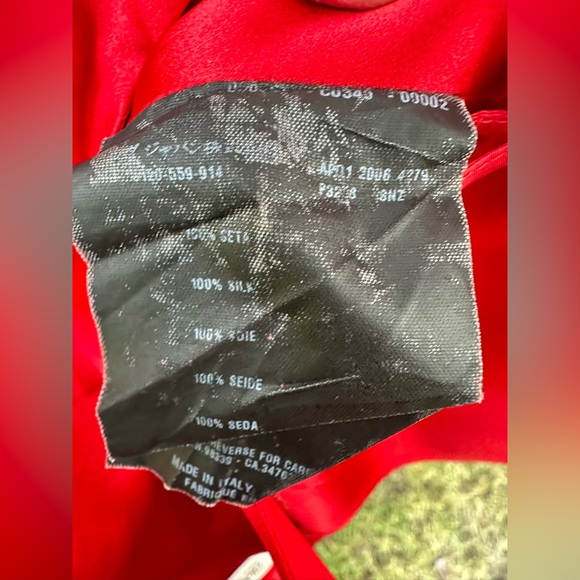 Size 40 Prada Red Silk Vintage Pleated Dress - Picture 5 of 7